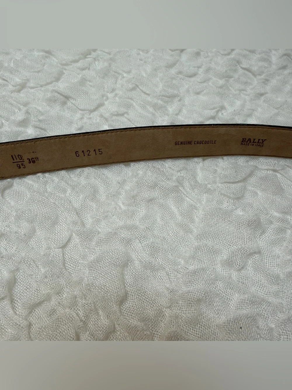 Vintage Bally Genuine Crocodile Leather Belt Italy Gold Buckle 36